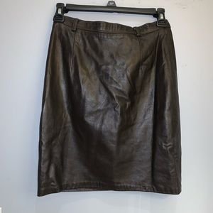 High waisted leather skirt